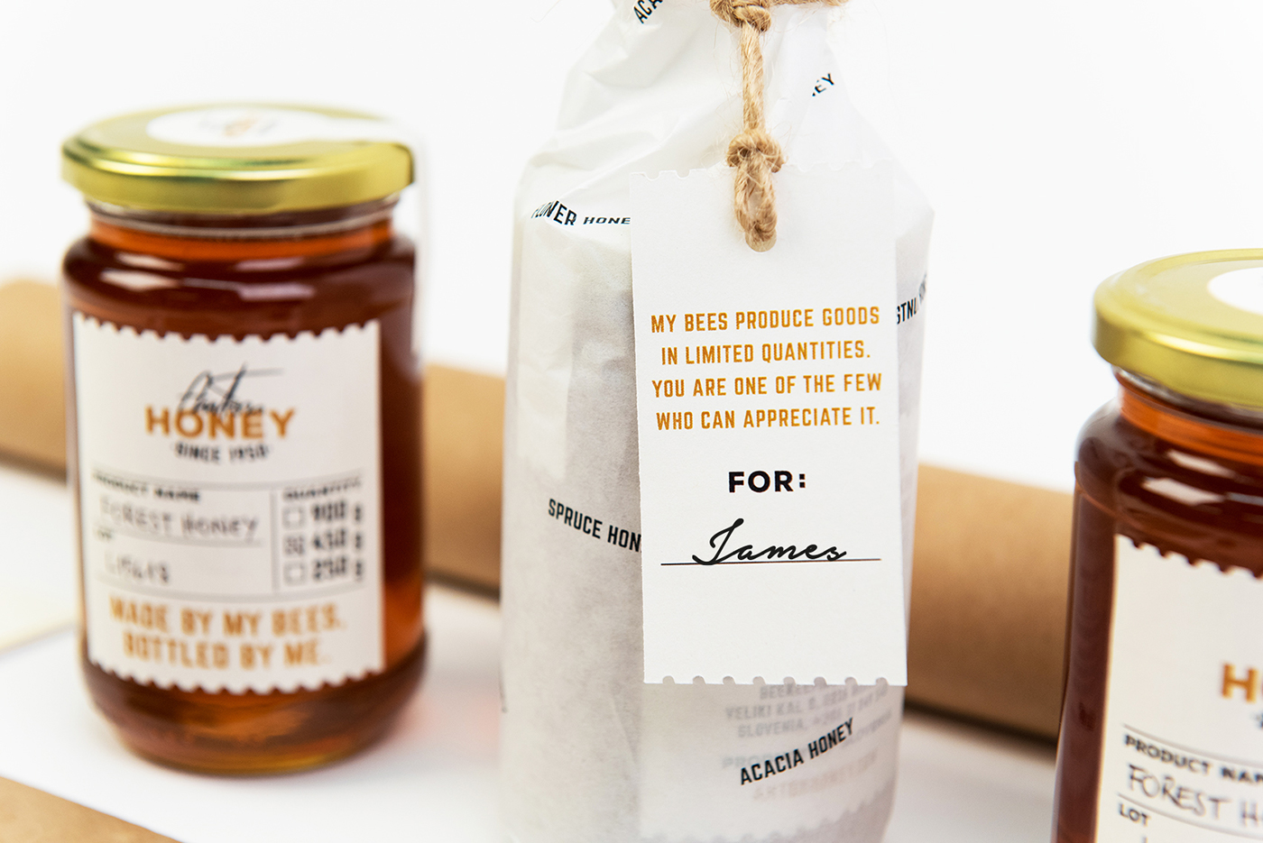 honey raw natural identity jar beekeeping visual identity food branding print art direction 