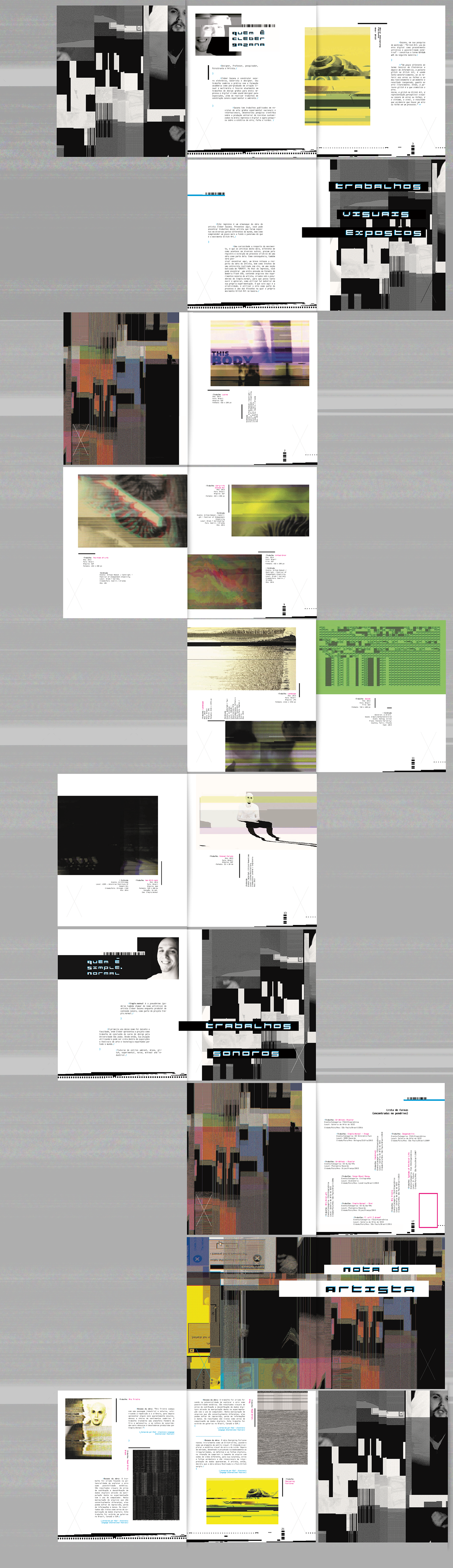 Glitch art coletânea OBRA Artista almanaque erro Layout diagramação