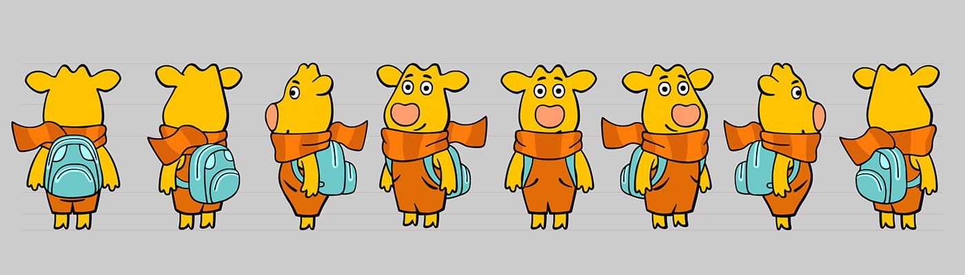 2D 2D Animation animation  cartoon Character design  concept art vector animate Character Sheet turnaround