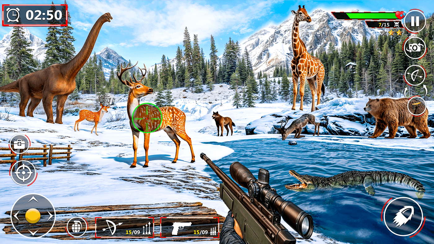 shooting Hunting animal simulations game design  Hunting Game postproduction art Deer Hunting