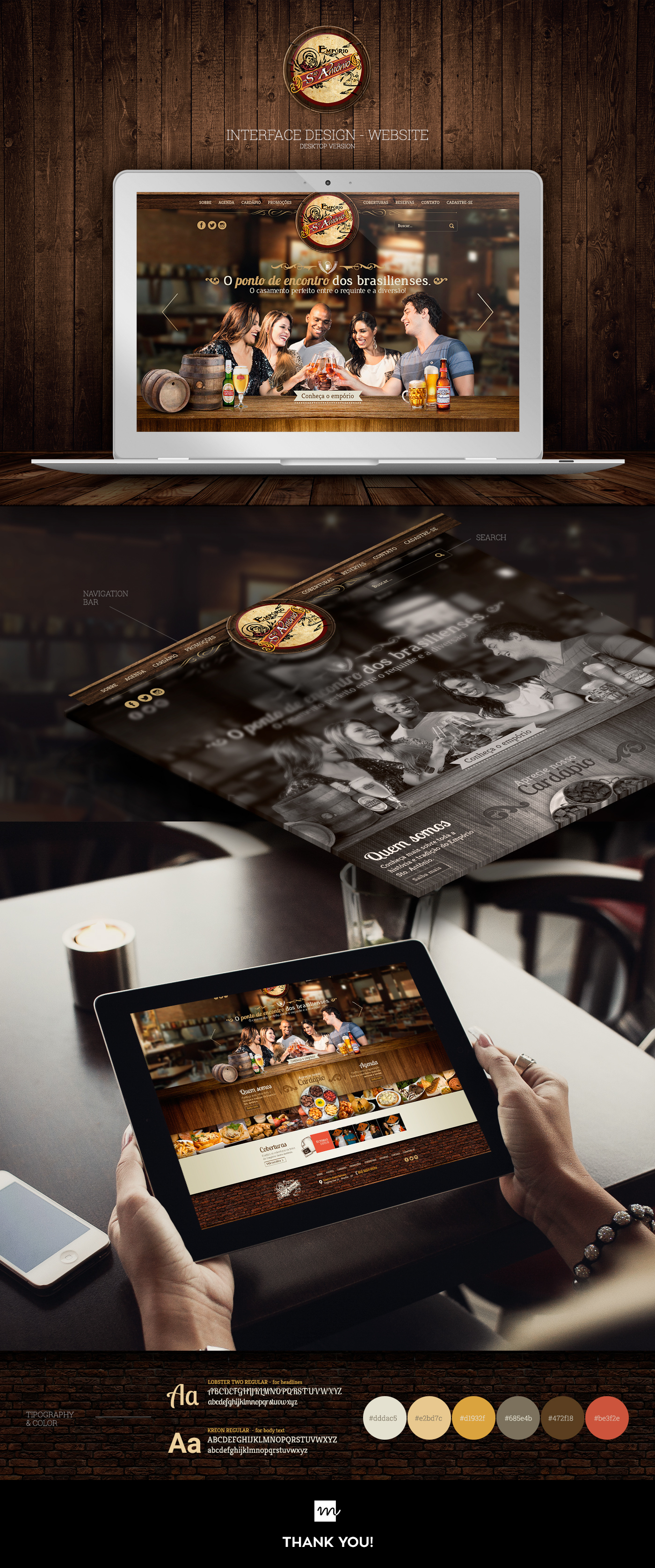 Emporio design Interface UI wood beer Webdesign Website