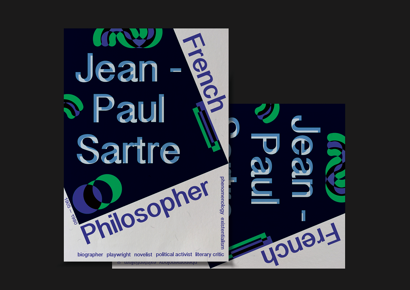 Jean-Paul Sartre poster graphic design  design graphic