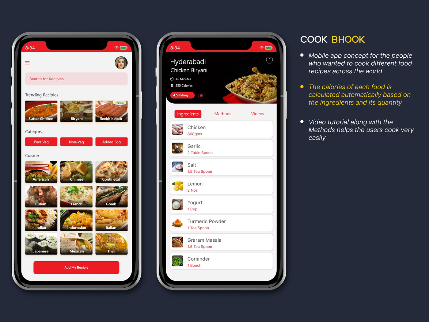 cook cooking cooking recipie dishes food delivery Mobile app recipe app