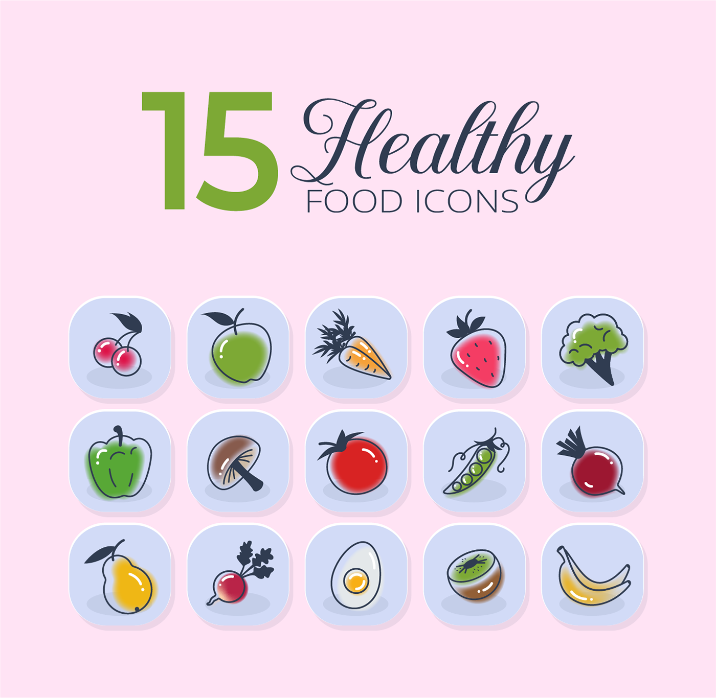 flat Food  Food Icons healthy food