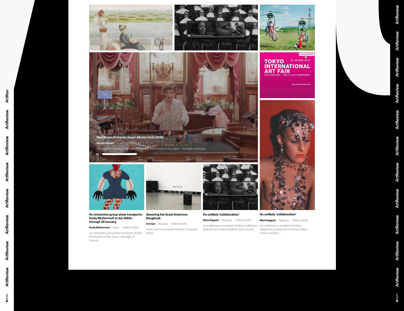 art artreview black and white contemporary content minimalistic Web Web Design  Webdesign Website