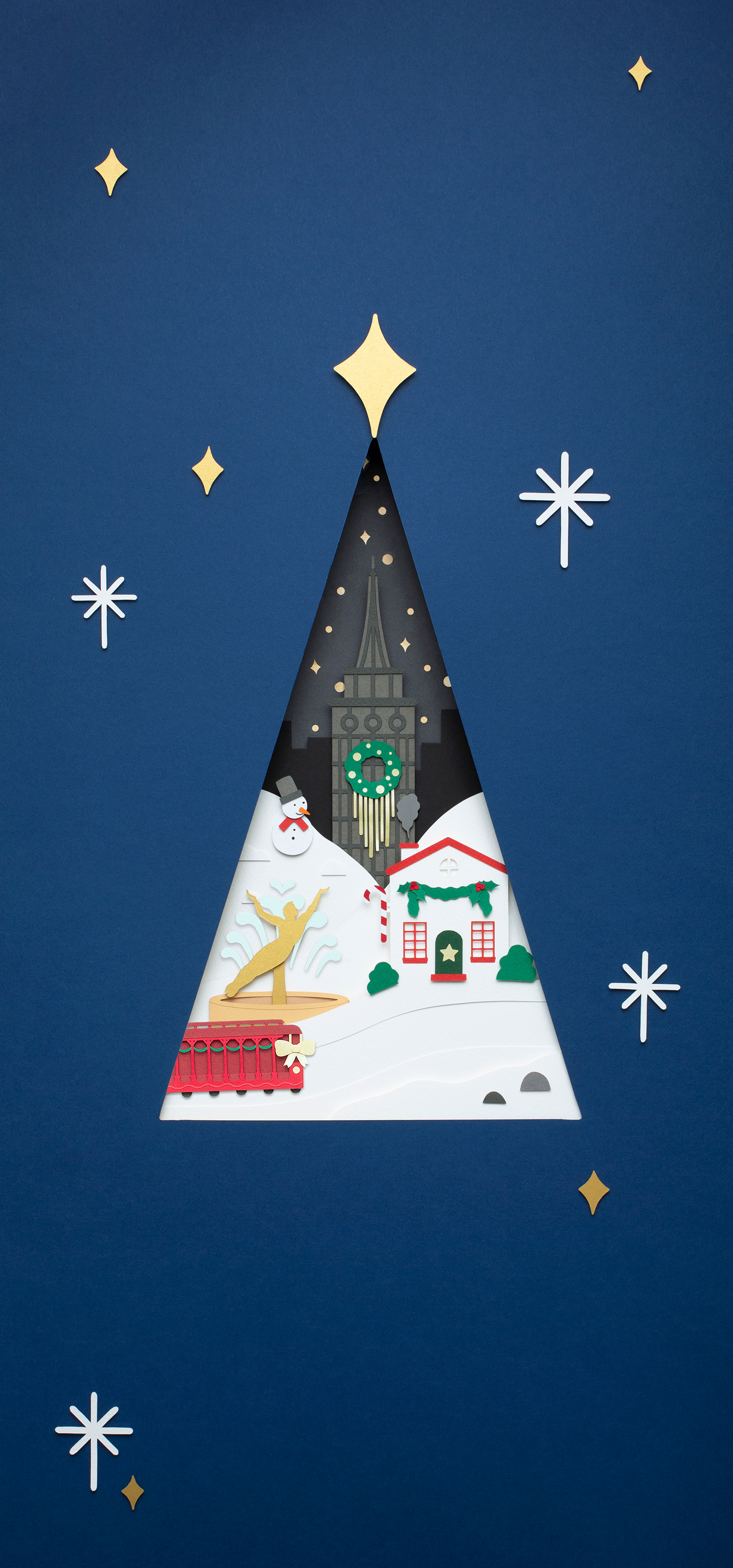 gif animation  stopmotion paperart papercut papercraft paper Christmas xmas Tree 