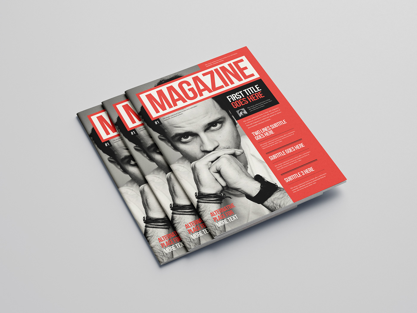 magazine Retro vintage cool template red