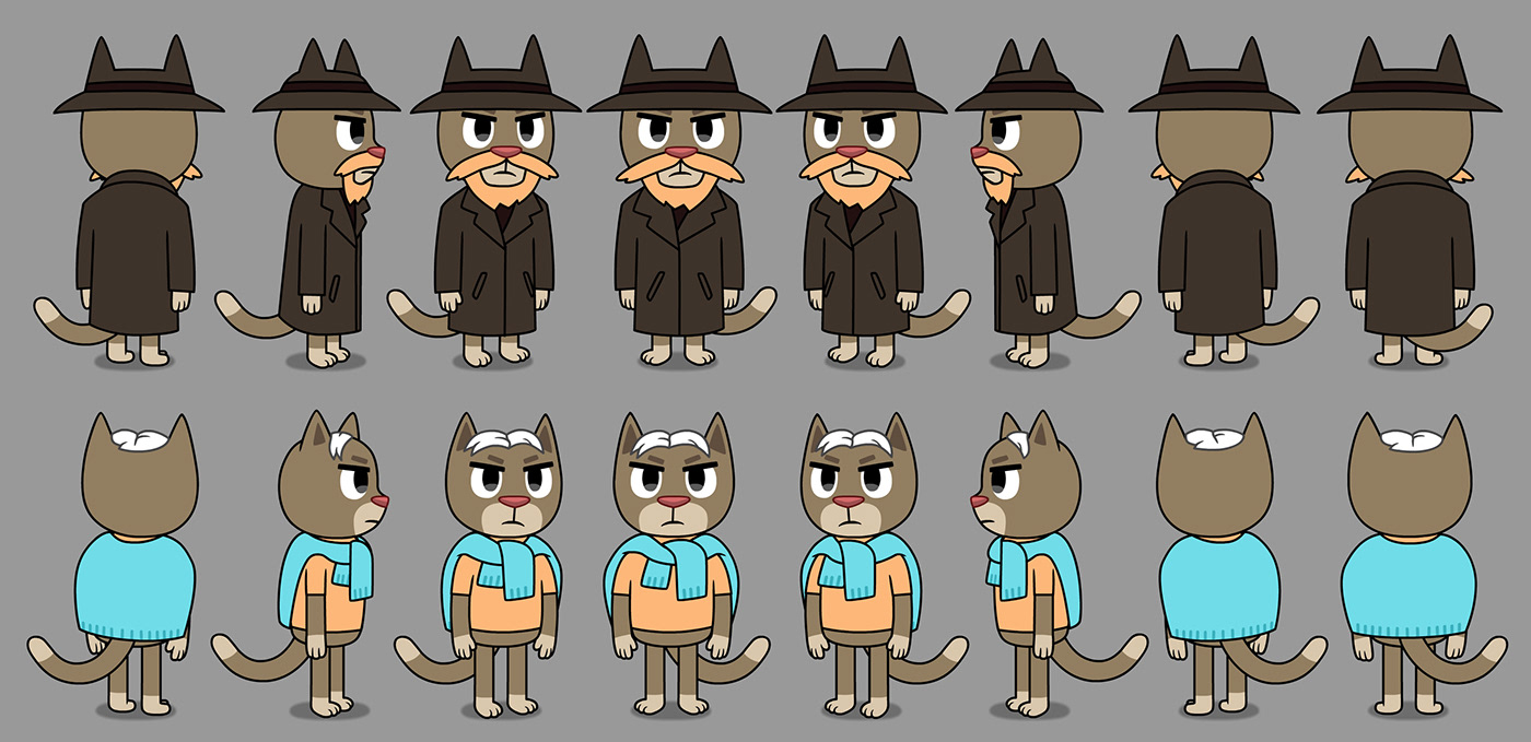 2D 2D Animation animation  cartoon Character design  Digital Art  vector animate turnaround Character Sheet