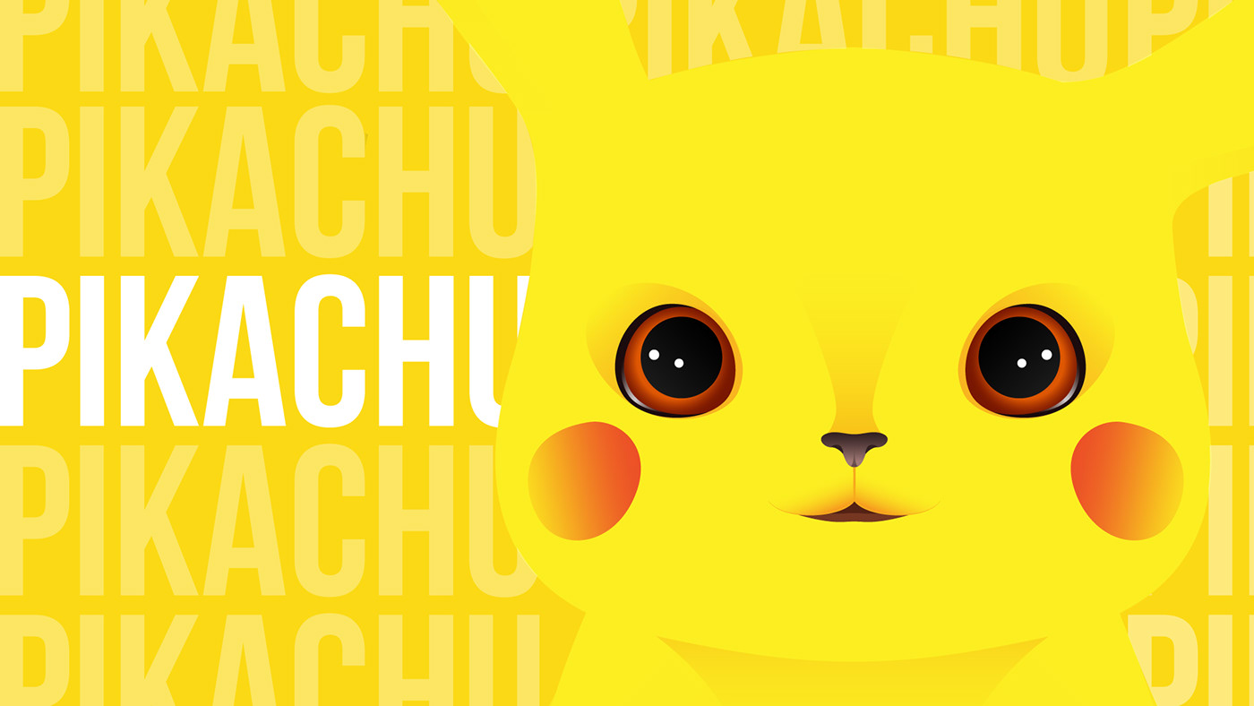 cartoon Illustrator pikachu Pokemon portrait vector