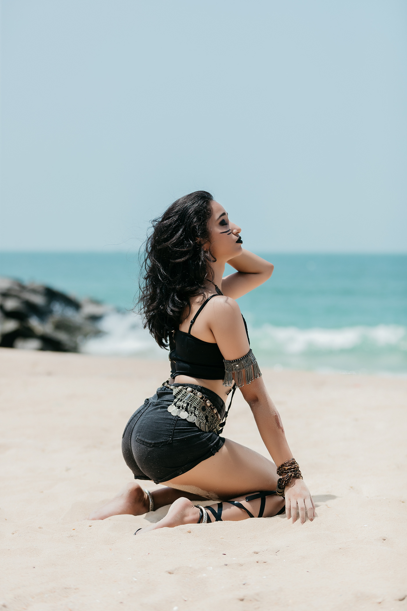 beach butt curves Denim model photographer portrait sexy shorts teen
