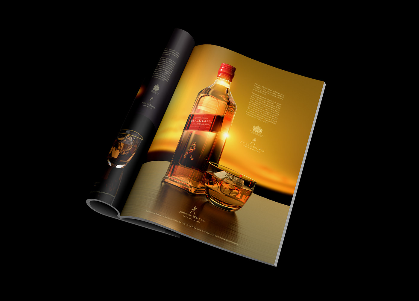 Johnnie Walker Whisky magazine Cruzigrama jesus God 3D cinema 4d