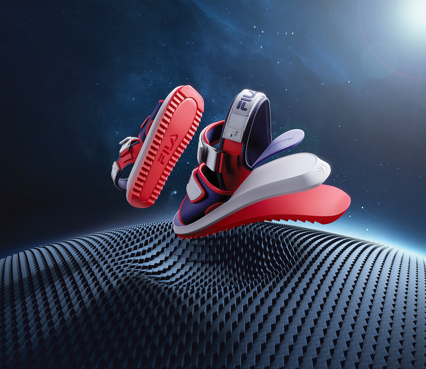 CGI fila product visualization 3D retouching  footwear realistic shoes Paintbox