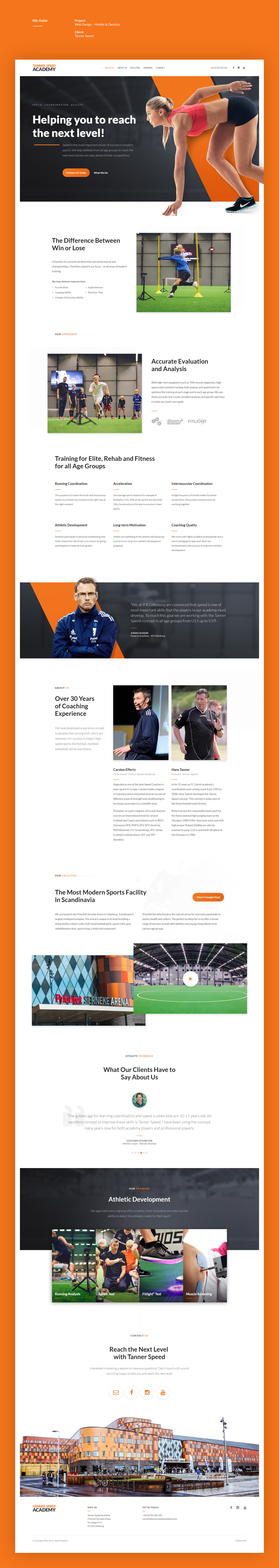 Website Webdesign gym sport speed workout Coach One Page landing page