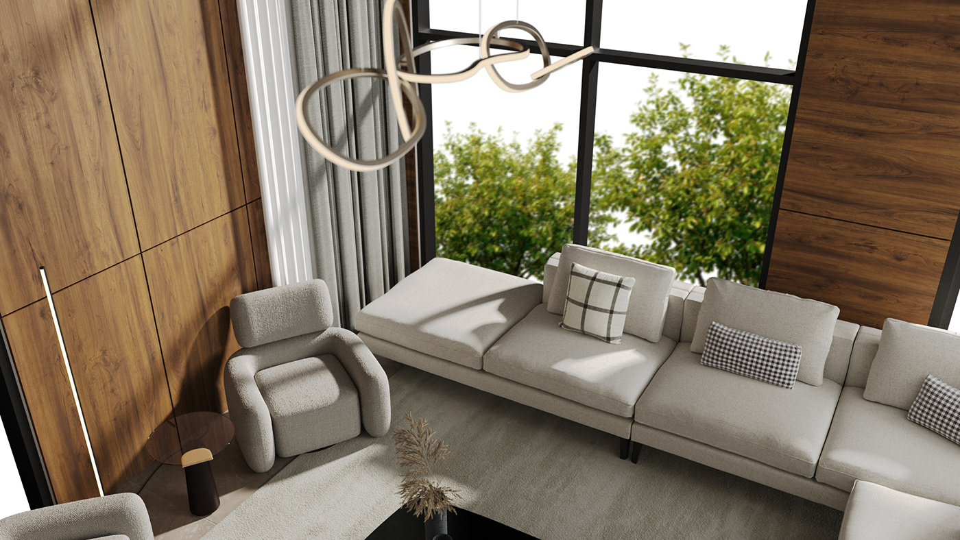 3D clean design Interior interior design  minimal modern Render simple visualization