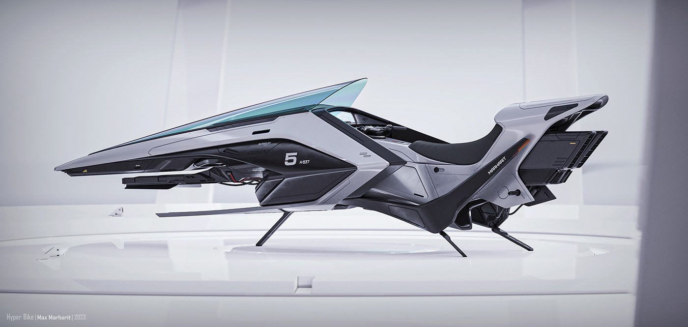Bike design Flying future hover motorcycle Racing Scifi Vehicle