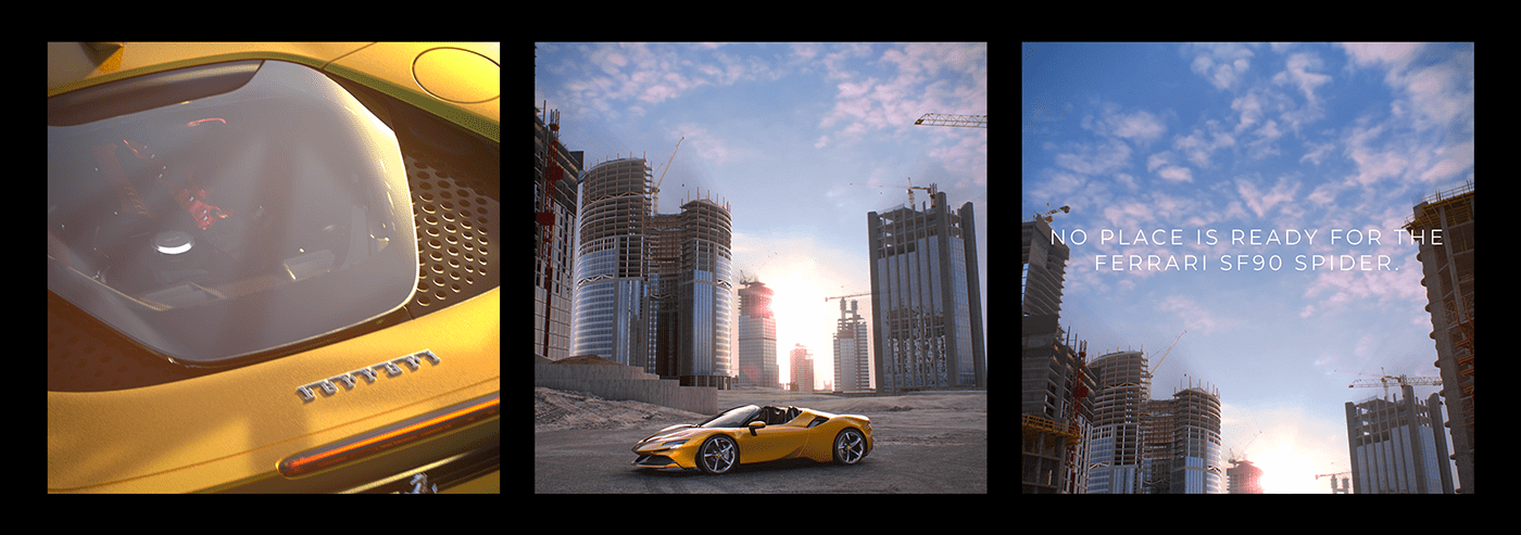 3Dcar automotive   city FERRARI future futuristic luxury sf90spider supercar town