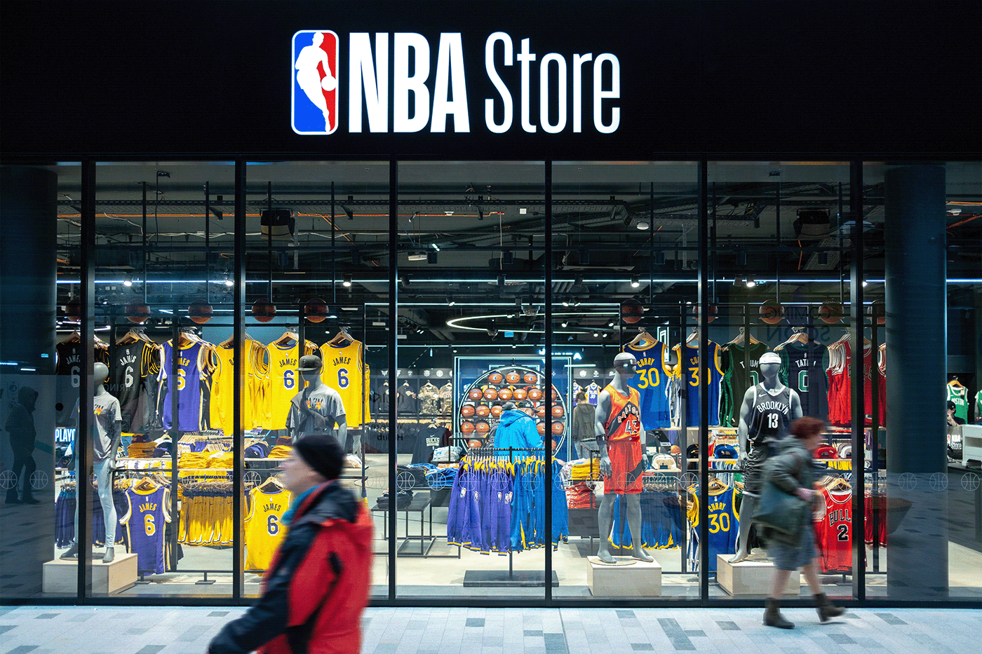 basketball berlin ILLUSTRATION  interior design  lettering NBA nba europe sport store interior typography  