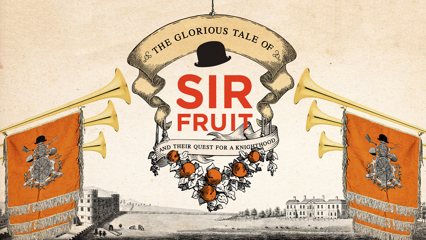 sir fruit knighthood mixed media ILLUSTRATION  art direction  Fruit campaign Logo Design royal social media