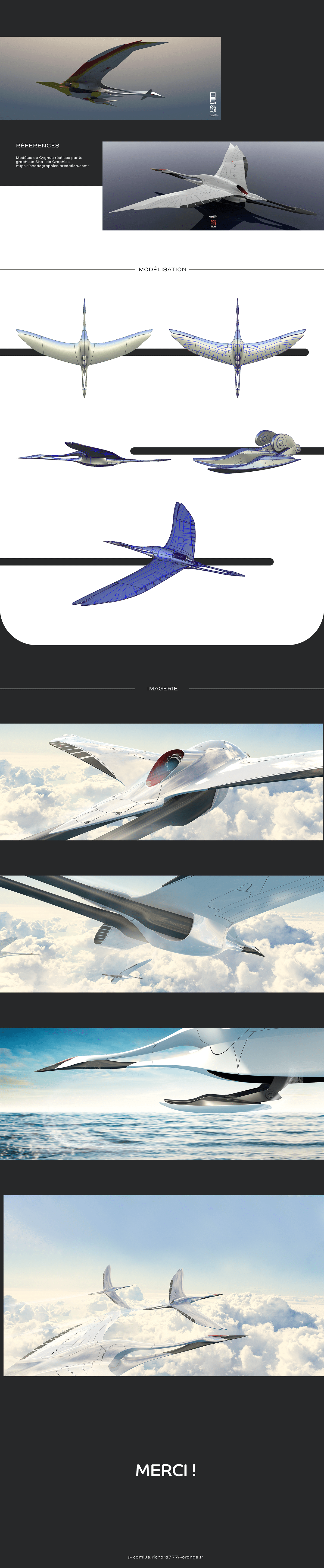 3D 3d modeling airplane bird Jet modeling plane Render concept
