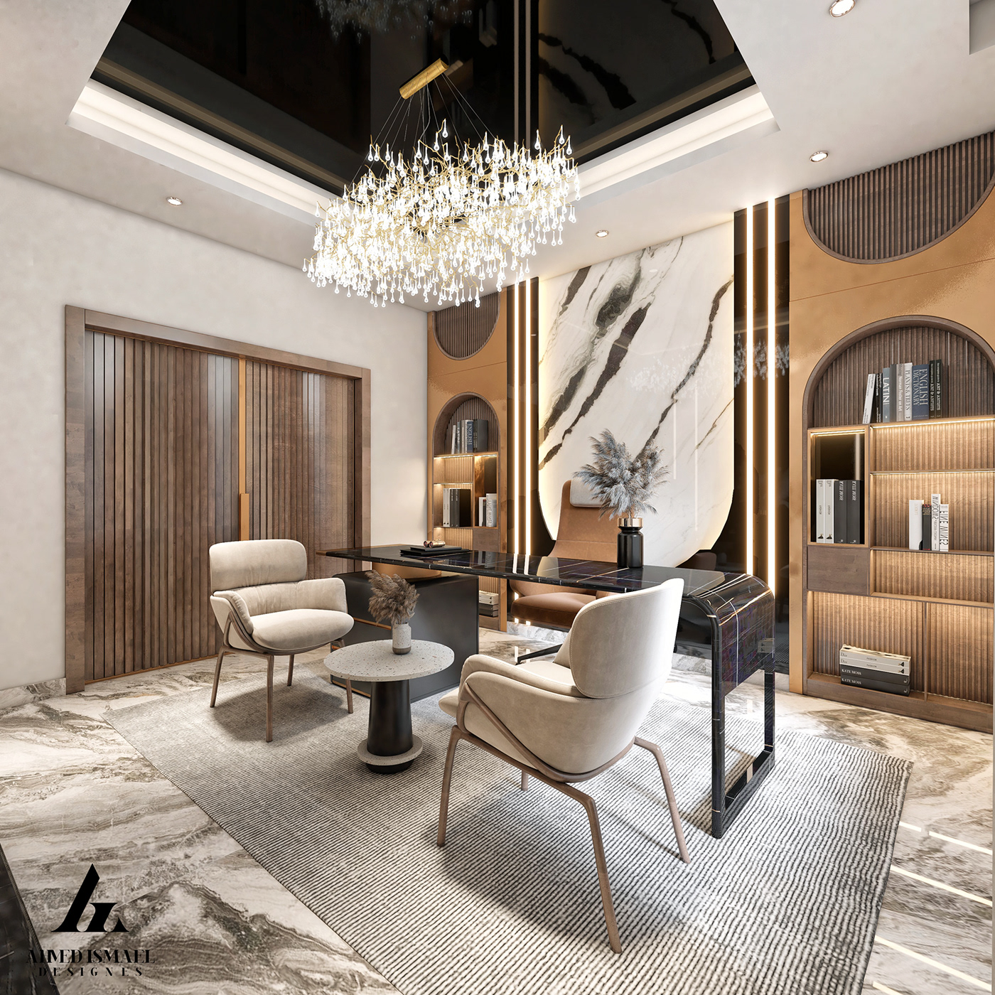 3ds max architecture design Interior interior design  luxury modern Office Render visualization