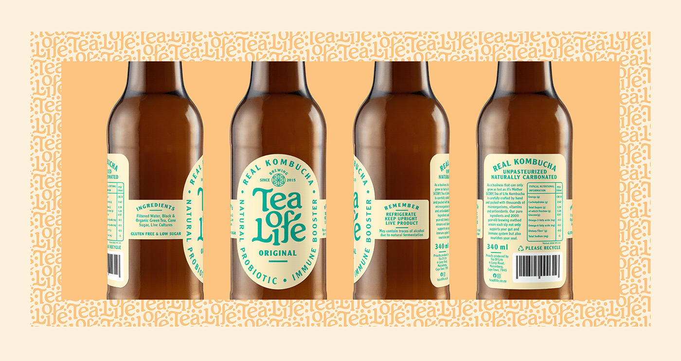 bottle Label packaging design Graphic Designer kombucha label design south africa redesign