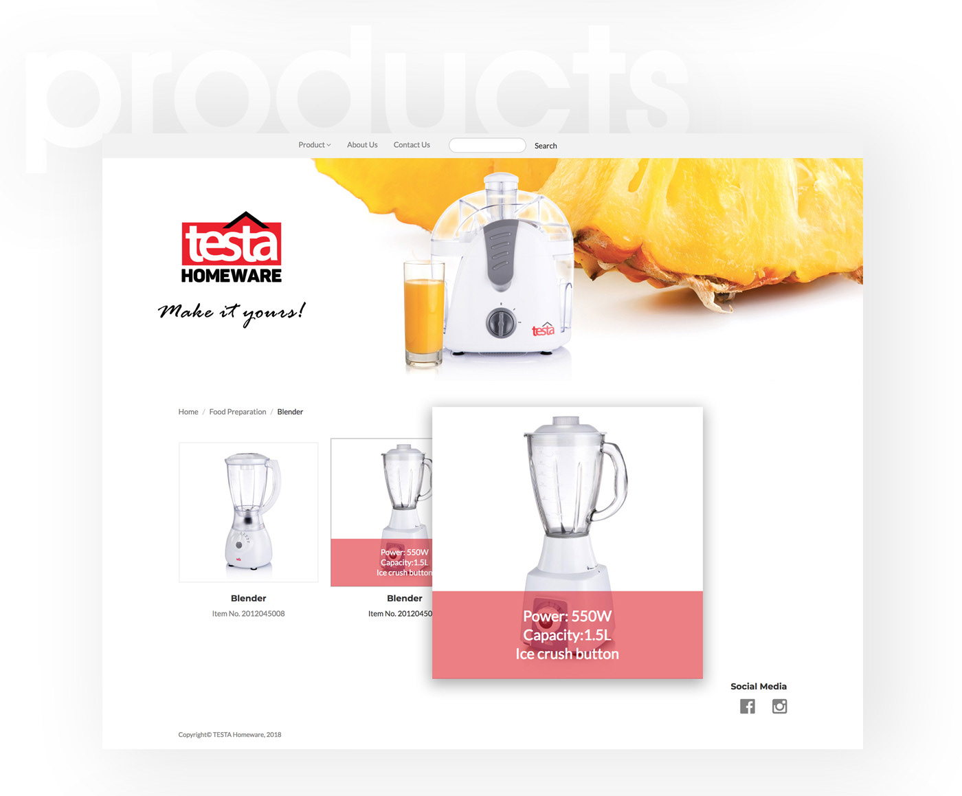 wholesale home appliances product kitchen gadgets TESTA homeware household Electronic appliances Web Design  UI/UX Design