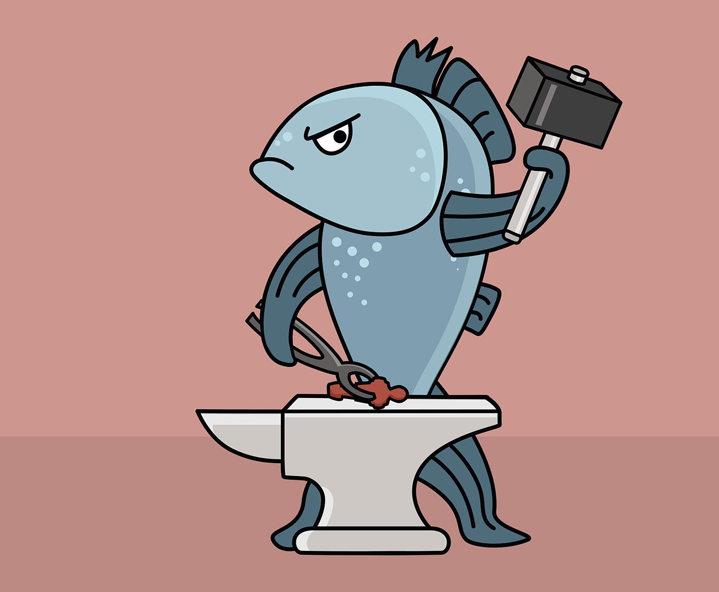 Blacksmith Character design  characterdesign concept art fish illustration