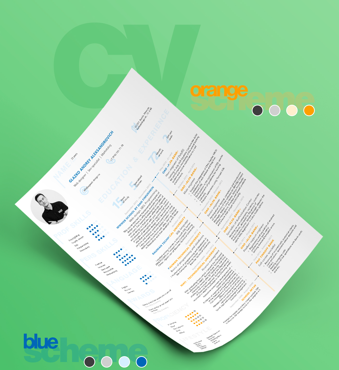 design CV Resume cover letter typography   tamplate web-design