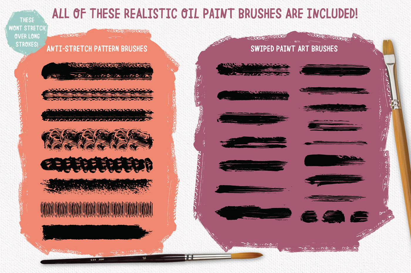 paint oil Illustrator vector IMPASTO brush brushes