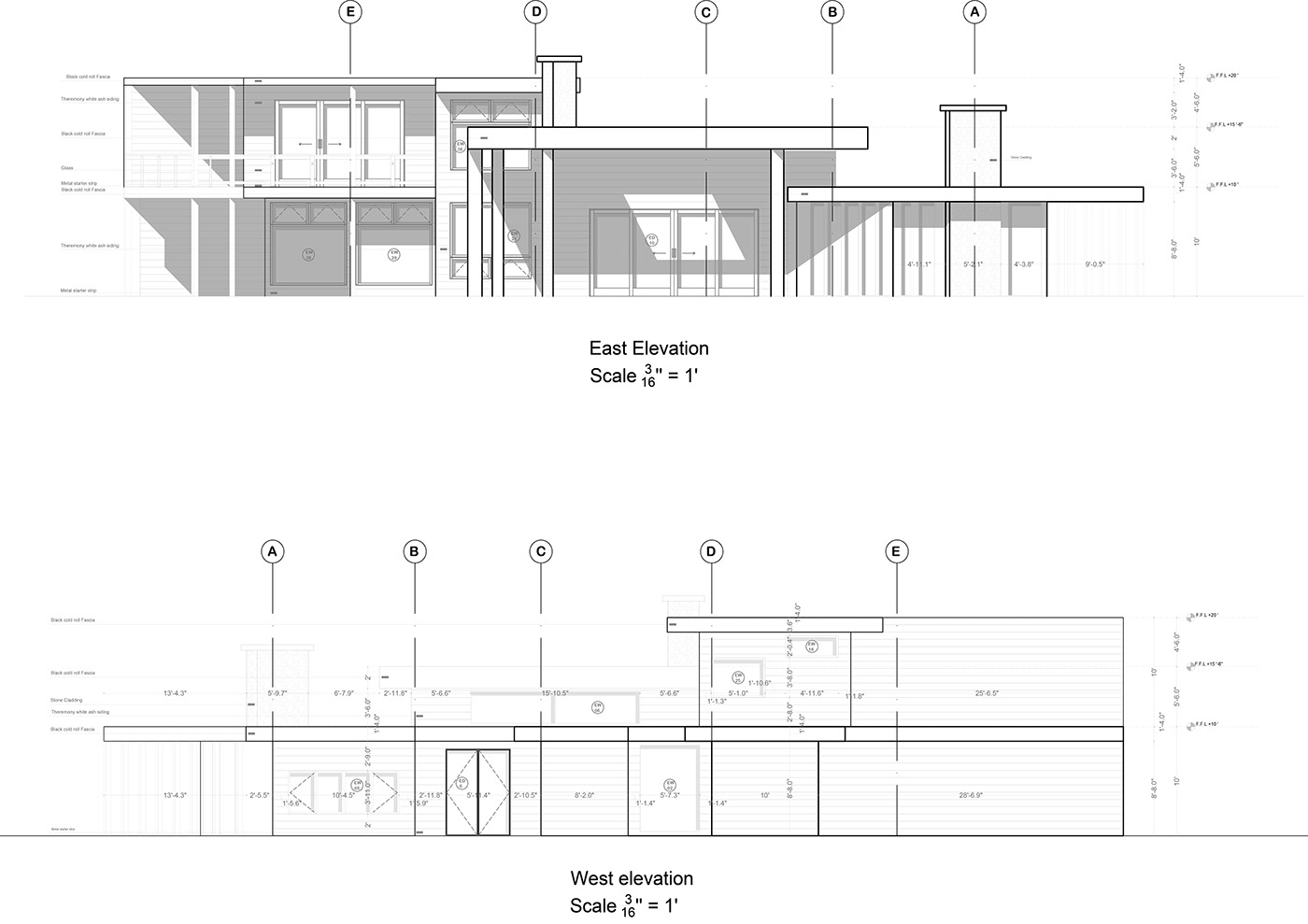 architect architecture designer Elevation exterior floorplans house plans real-estate Residence