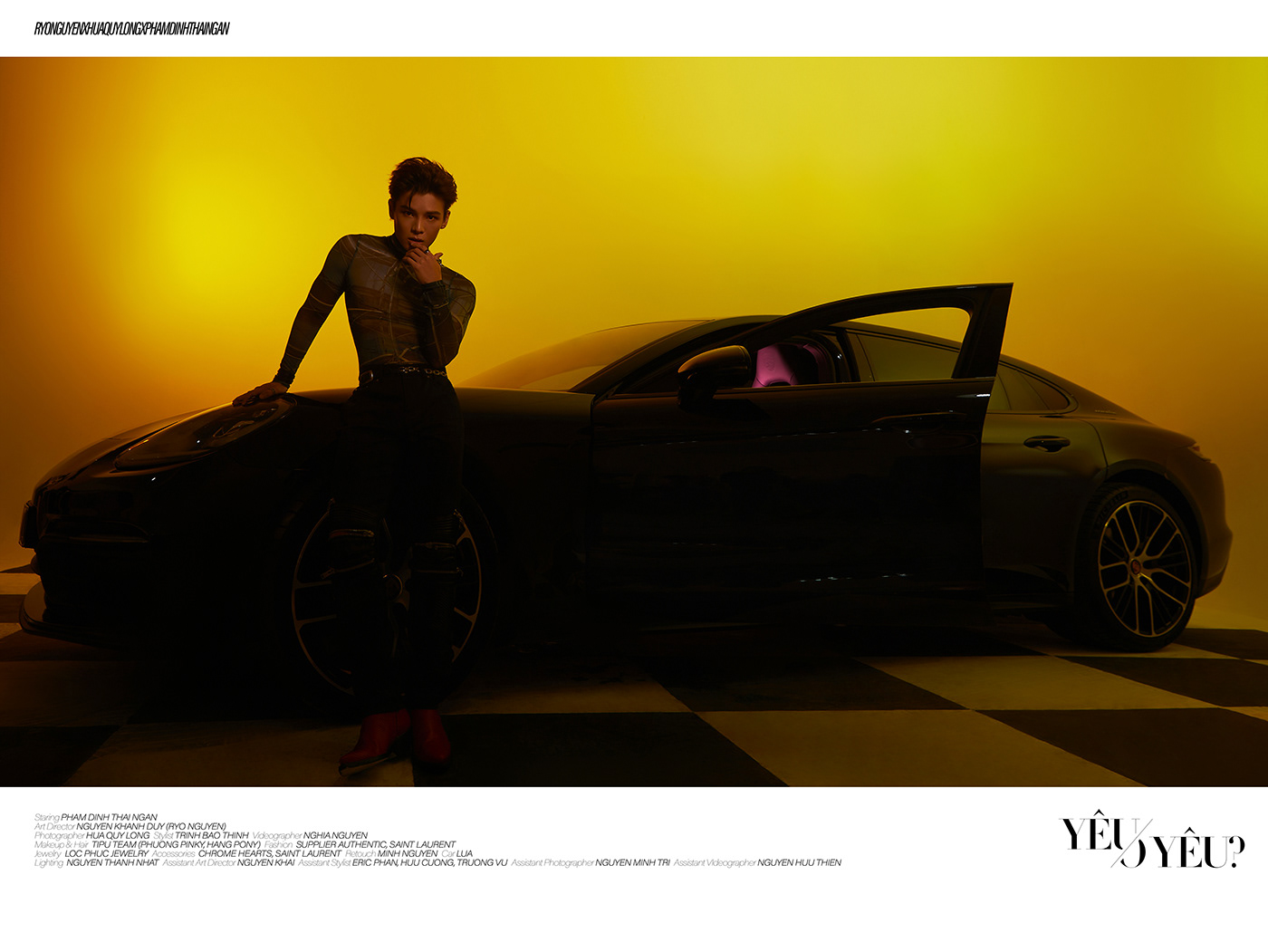 Singer artist Photography  photoshoot editorial stylist Fashion  Porsche car photography saint laurent