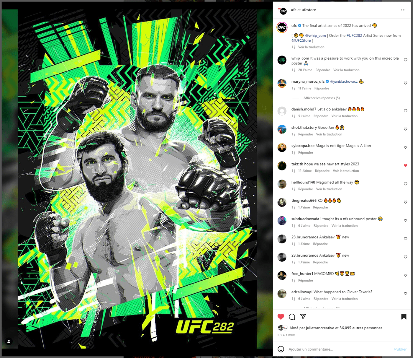 Instagram post by the official UFC account