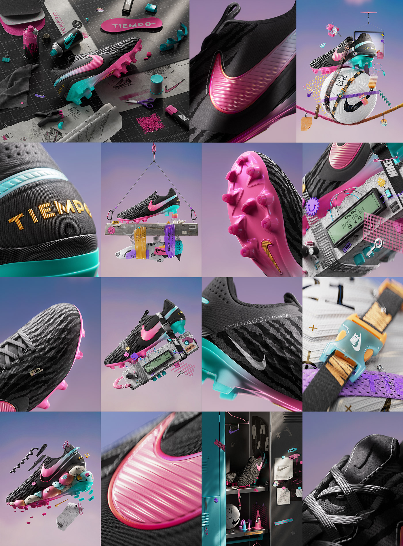 3D c4d cinema4d color Digital Art  Nike octane Render Product Rendering sneakers