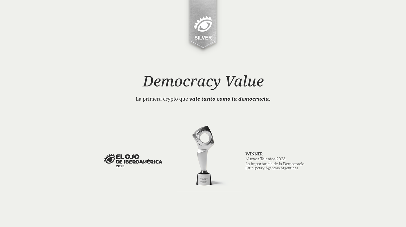 el ojo de iberoamerica ojo de iberoamerica winner ganador oro gold Cannes lions democracy crypto democracy value