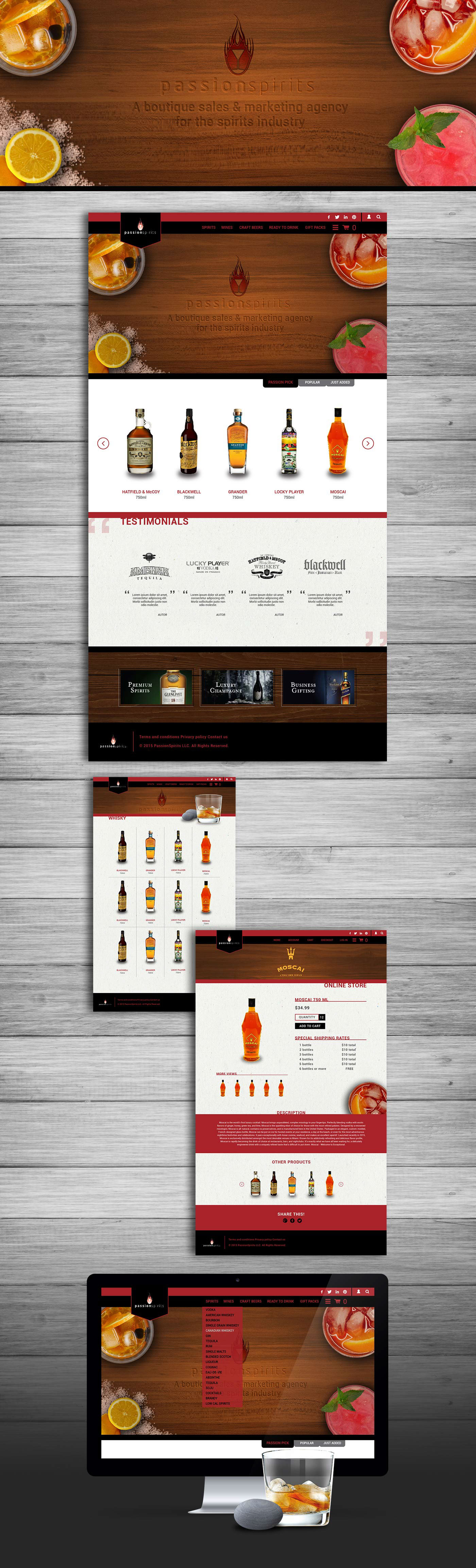 Web Design  UI ux user experience Interface marketing   passion spirits E COMMERCE Responsive Website