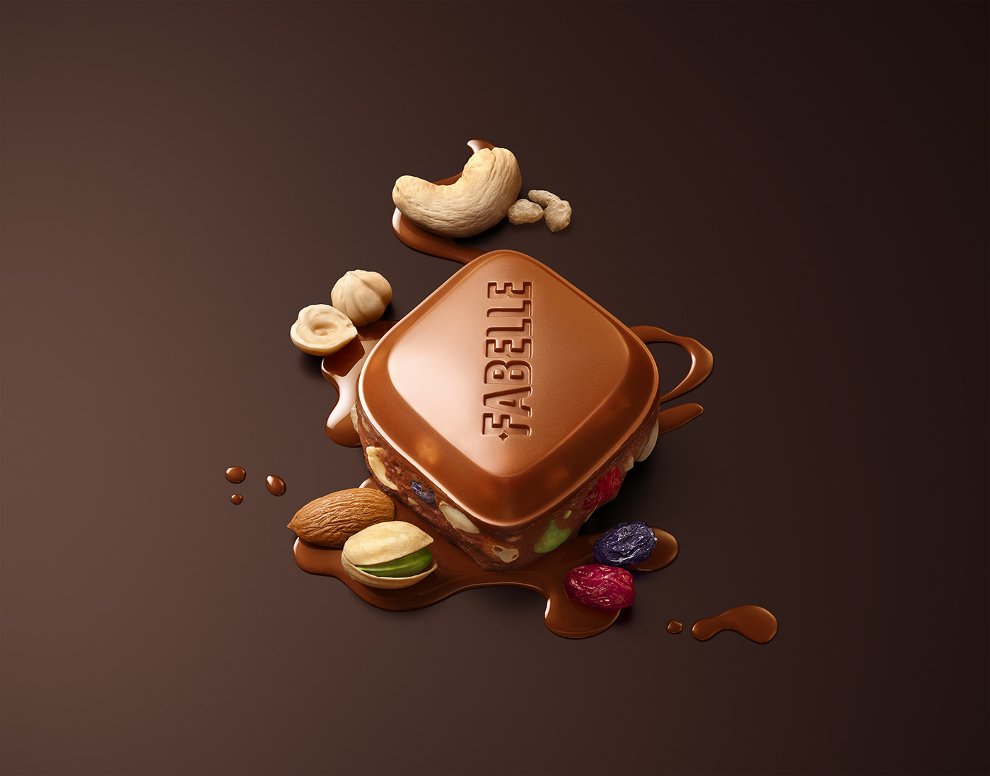 Fabelle chocolates CGI packagin digitalart Advertising  retouching  3D Food  realistic