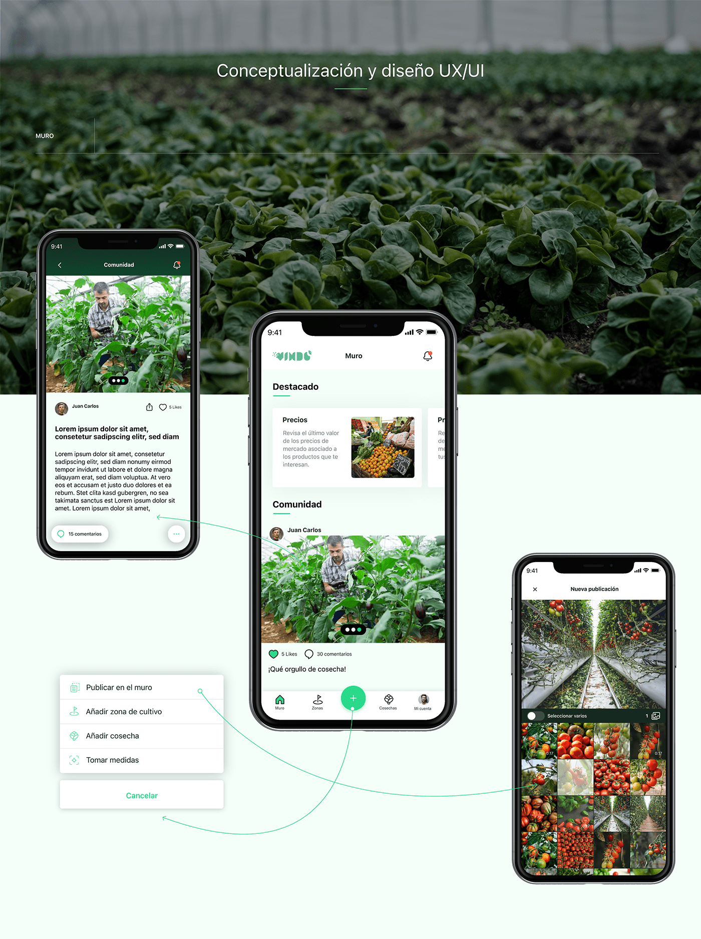 clean garden green mobile Mobile app product design  Style Guide UI ux