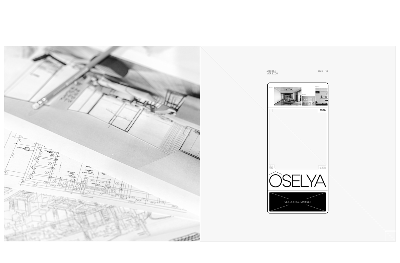 design interiordesign modern Minimalism landing page design Figma Website black and white interior design  Web Design 