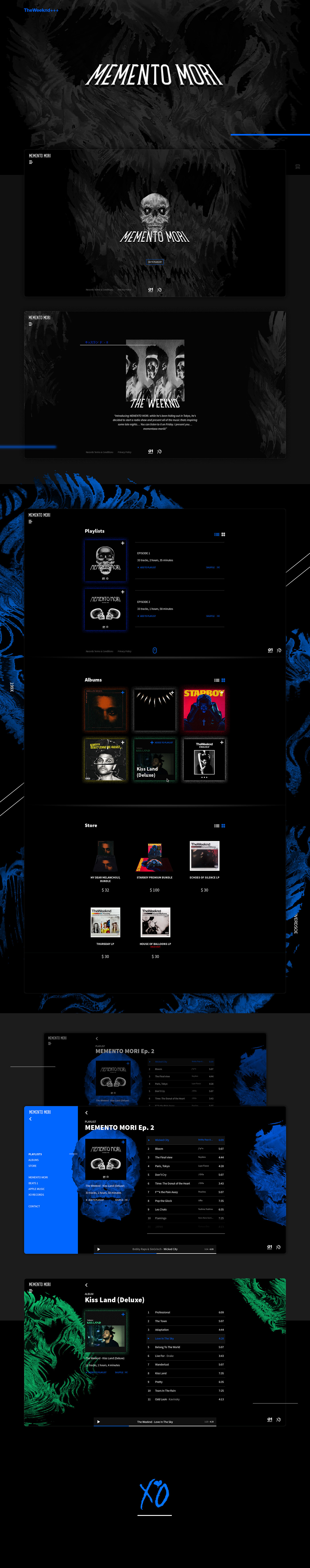 the weeknd weeknd memento mori Website playlist Album music skull skulls UI