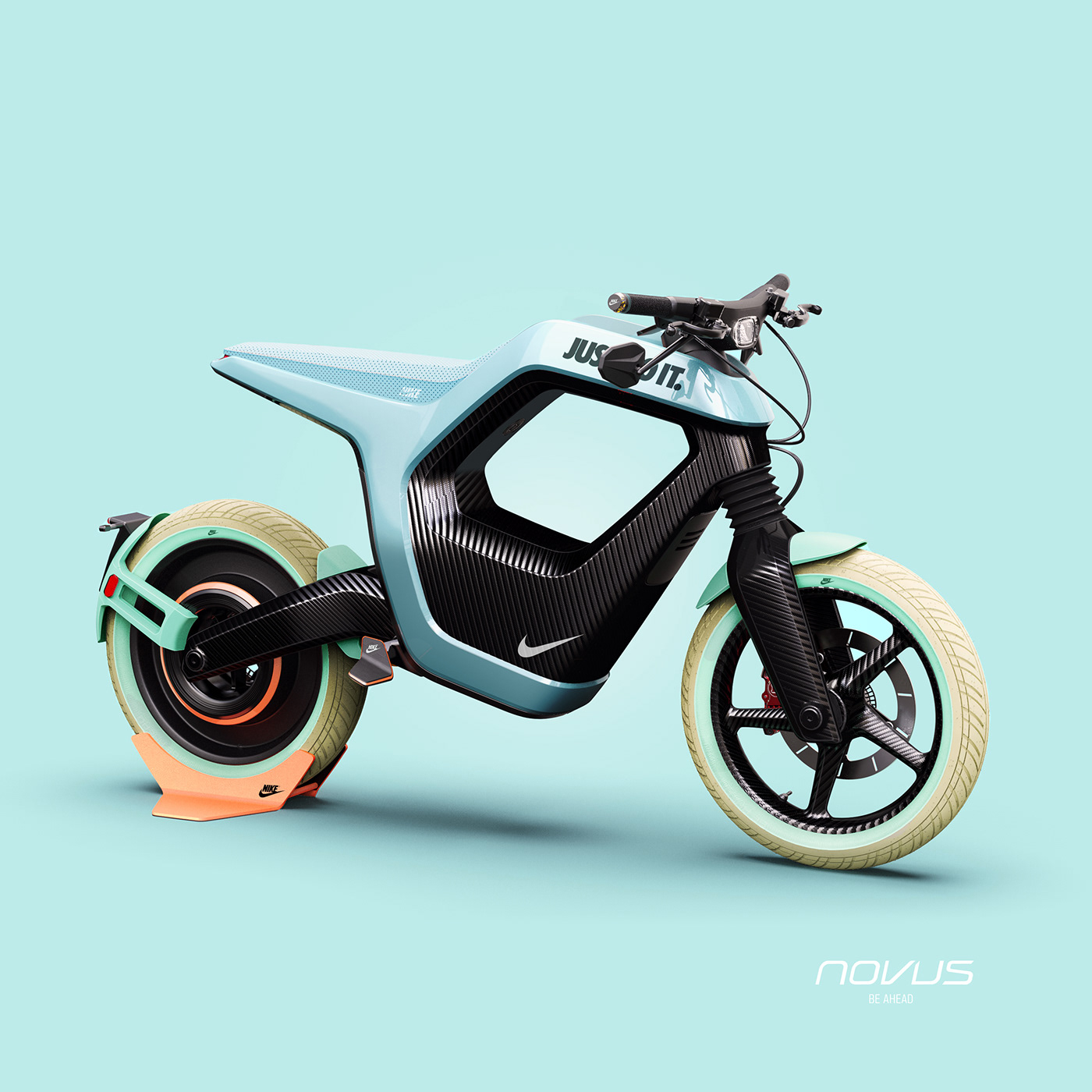 Bike motorcycle Nike Sports Design brand identity electric carbon Urban CGI motorbike