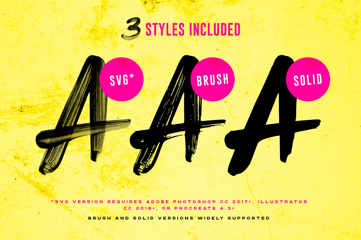 svg font brush paintbrush strong bold acrylic lettering type cool