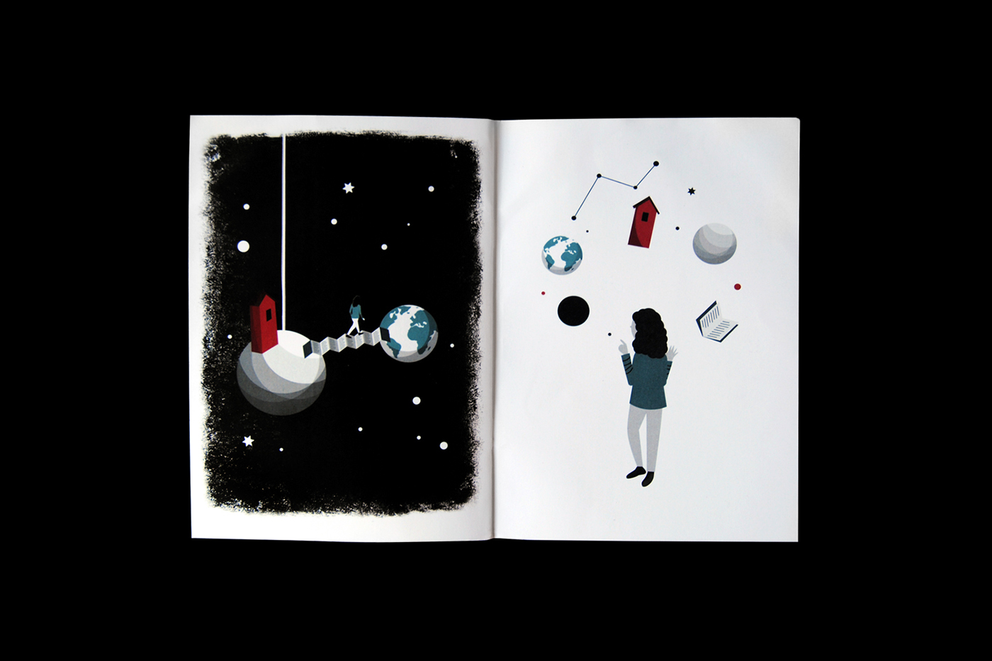 ILLUSTRATION  stars picturebook Planets case SKY box dreams distance