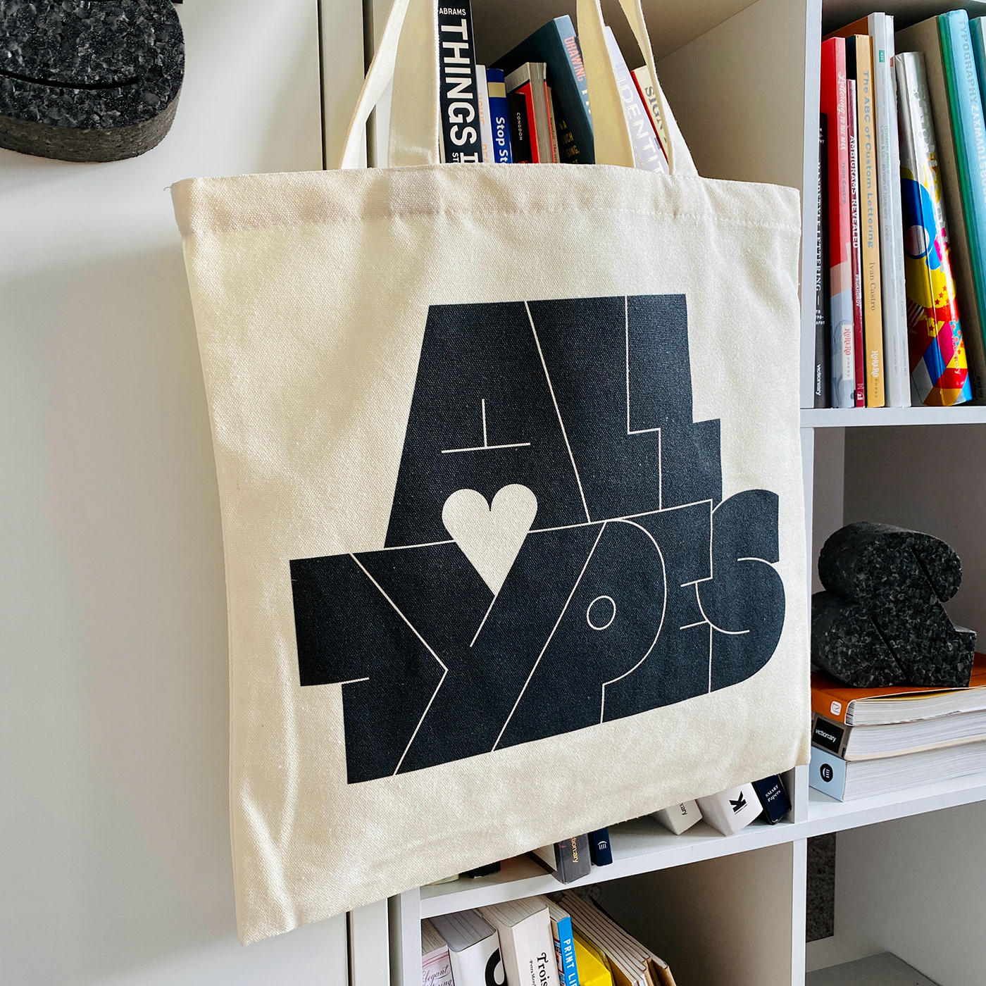 Tote type typography   heart goods product Tote Bag lettering Custom limited edition