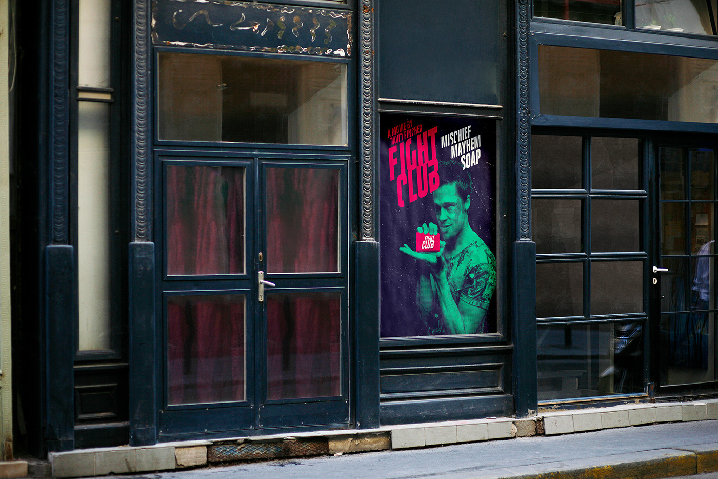 fight club silkscreen poster grunge dot Movies Film   Brad Pitt Urban Street