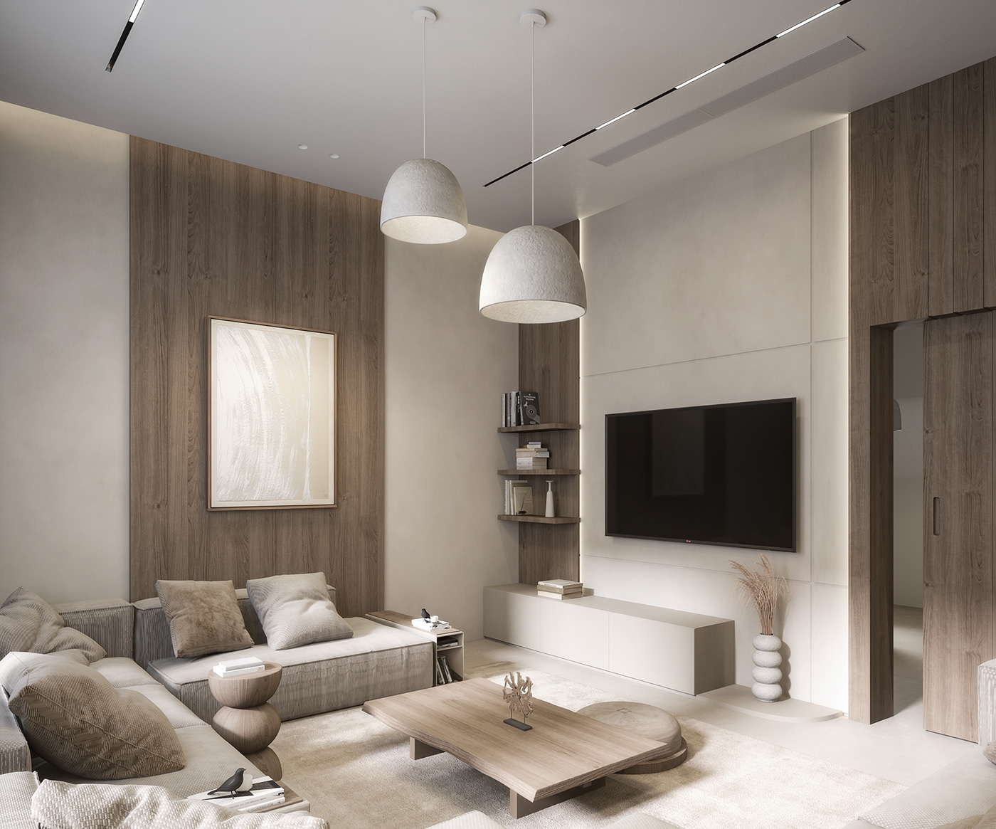 living room visualization interior design  architecture modern 3D 3ds max vray graduation graduation project