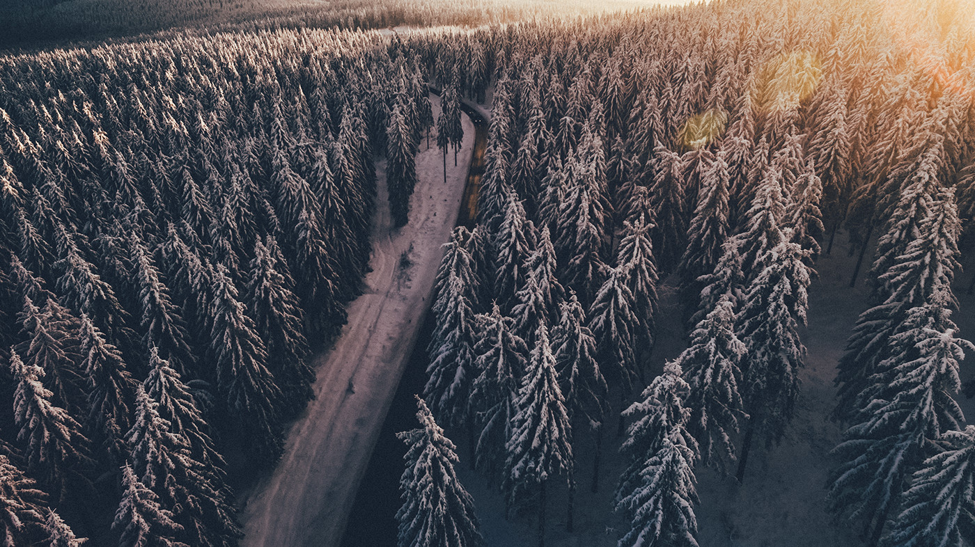 drone DJI germany thüringen Thüringer Wald winter December dezember schnee Aerial