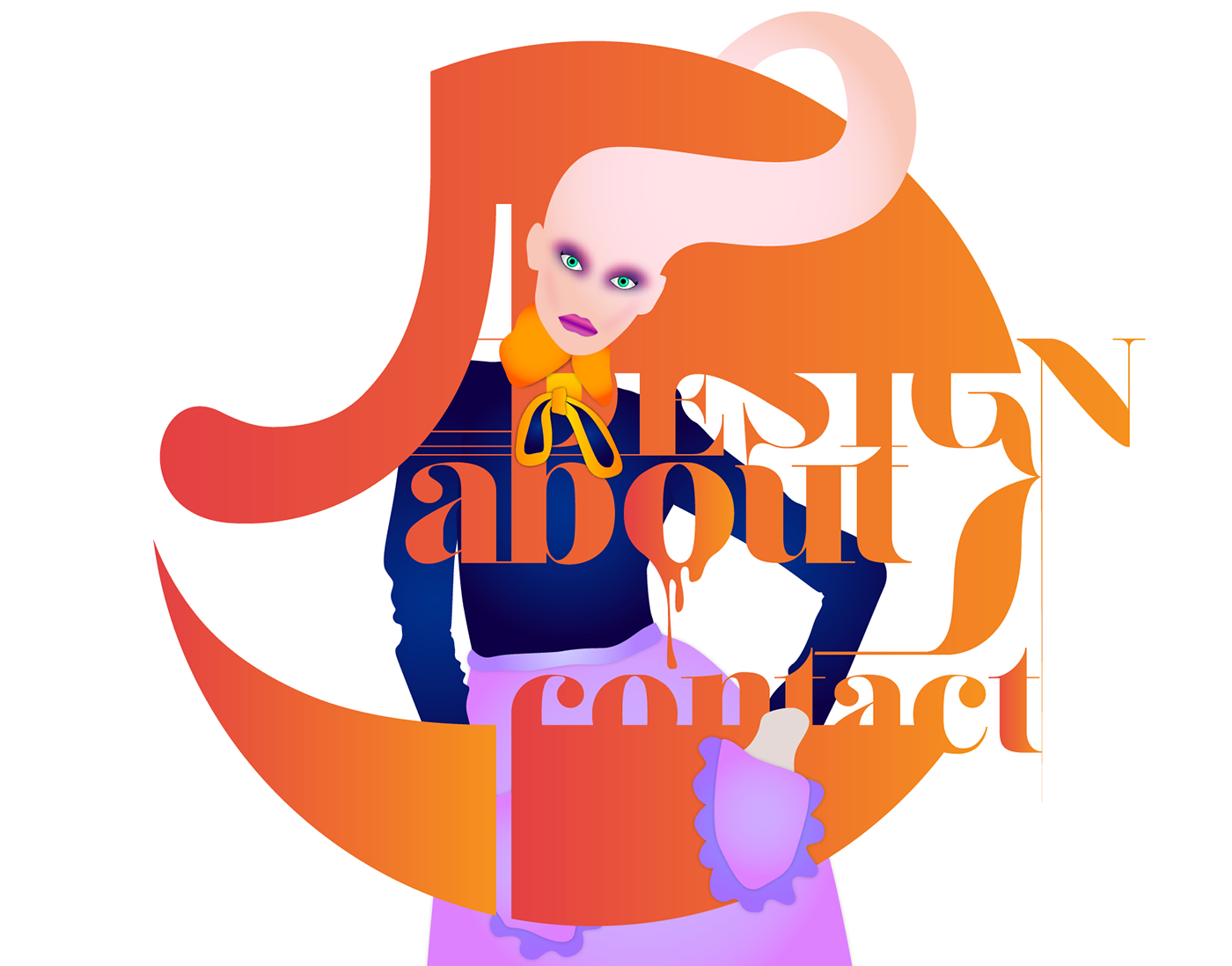 art Fashion  Miu Miu design Web menu paint orange colors