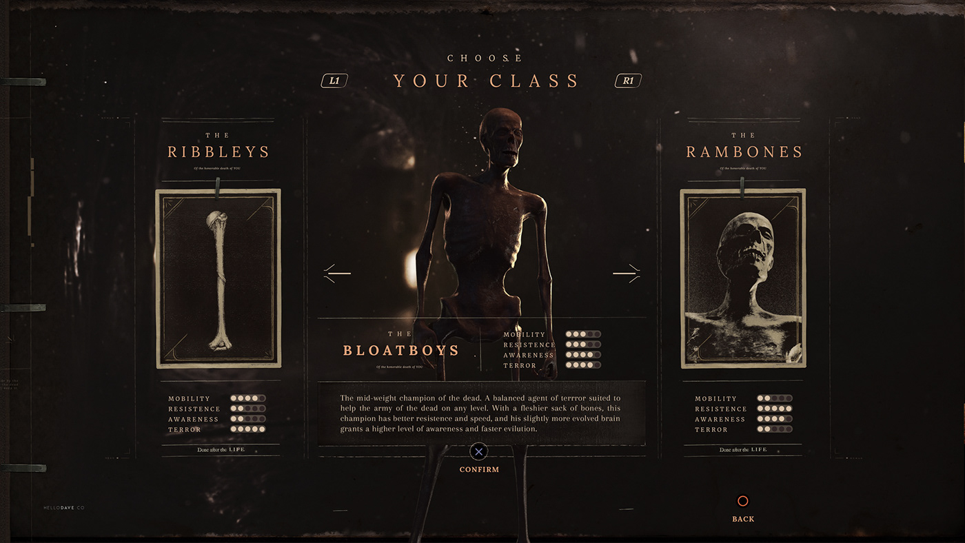 UI ux motion game videogame zombie mummy menu Interface 3D