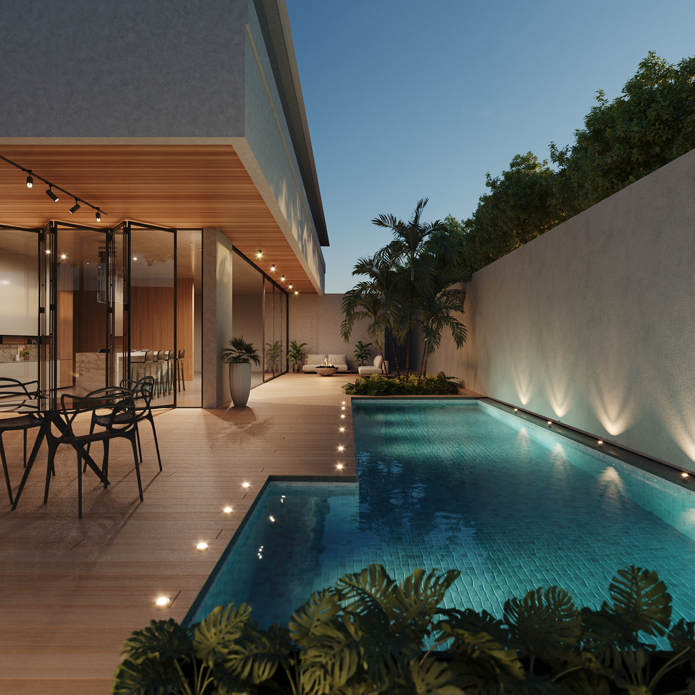 swimming pool architecture visualization Render interior design  3ds max CGI archviz modern corona
