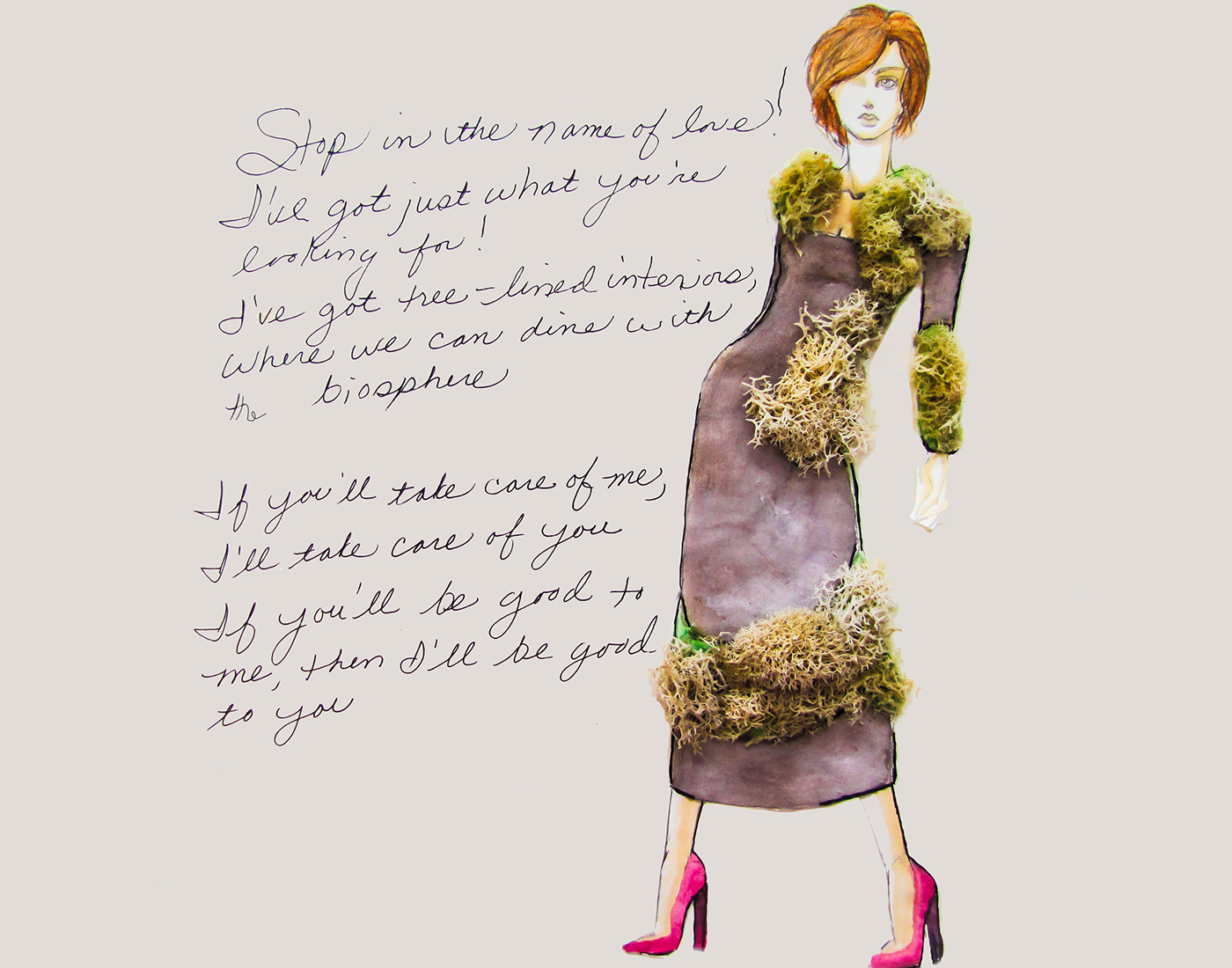 decay Fashion  Reclaim illustrations imogen heap neglected space Punctured by nature mixed media